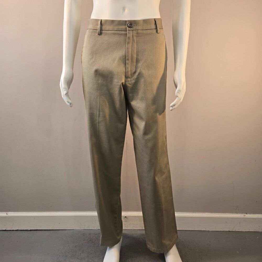 Dockers Pants Mens 34 x 32 Brown Khaki Straight Fit Cotton Chino Pants